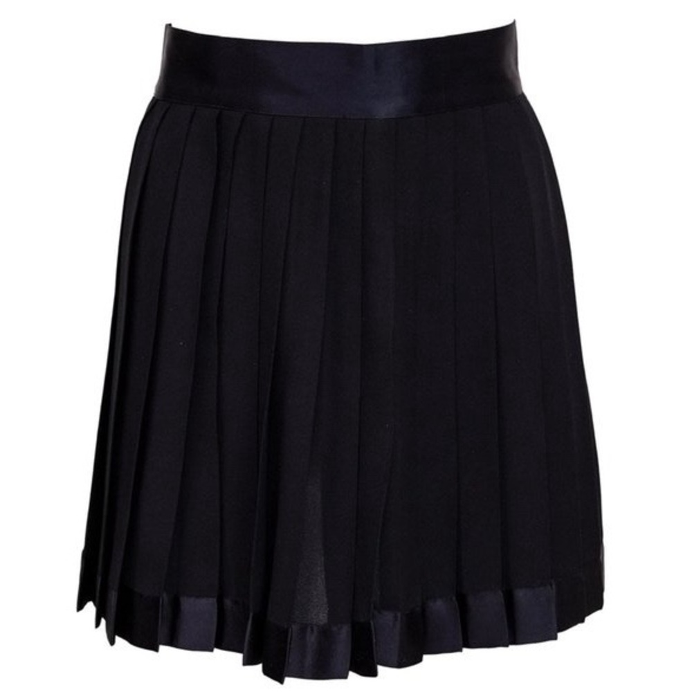 Gianni Versace Black Silk Pleated Chiffon Skirt